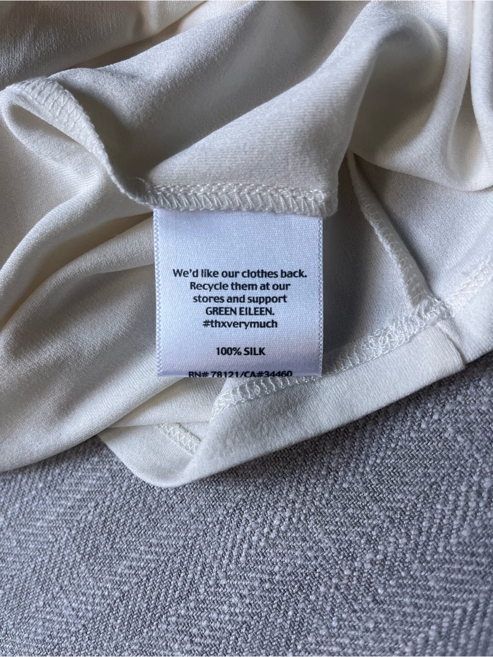 Eileen Fisher Soft White Jersey Silk Scoop Neck Short Shell Sleeveless Tank - Picture 9 of 12